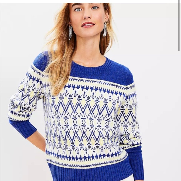 New LOFT Fair Isle Sweater - Picture 1 of 3
